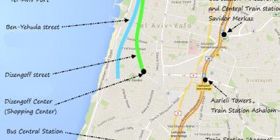 Peta Tel Aviv awam pengangkutan